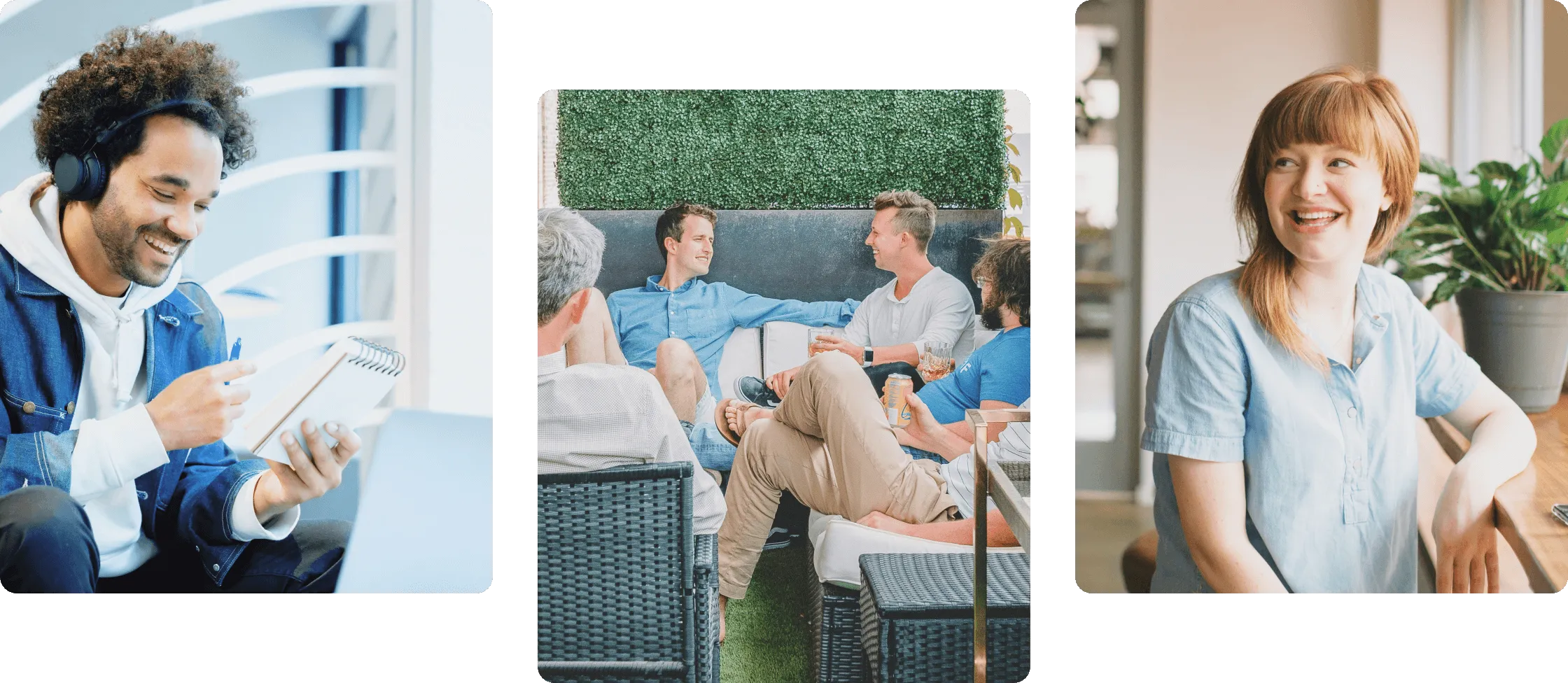 Collage of example product screens